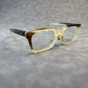 Eyeglass Frames Unique Vintage Retro Square Handmade Honey Black Horn Prescription Man’s Glasses Frames Myopia Lenses Eyeglasses