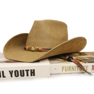 Men’s and women’s vintage cowboy hats with high quality leather large shade