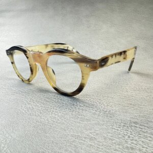 Eyeglass Frames Vintage Retro Owl Unique Handmade Honey Black Horn Reading Prescription Man Glasses Frames Lenses Eyeglasses