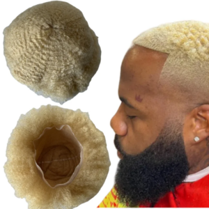 Malaysian Virgin Human Hair Hairpieces #613 6mm Wave Full Lace Toupee 8×10 Skin Unit for Black Men