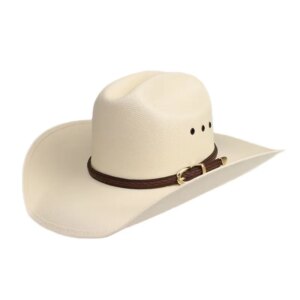 Vintage coffee braided belt hard set cowboy hat waterproof shade