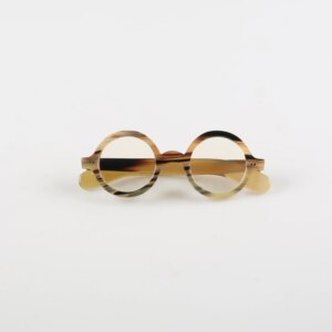 Eyeglass Frames For Men Women Round Striped Unique Handmade Natural Horn Reading Prescription Glasses Frame Classic Eyewear