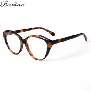 Fragrance Black Frame Cat’s Eye Plain Glasses Advanced Plate Glasses Frame Anti-blue Light Can Be Equipped with Myopia Frames.