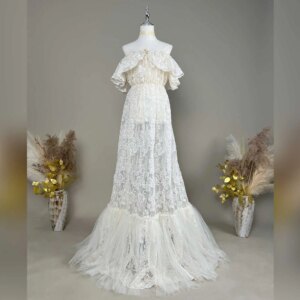 Don&Judy Maternity Dresses Photography Womens Clothing One-Shoulder Organza Dress Baby Shower Youth Pregnancy Clothes Photo