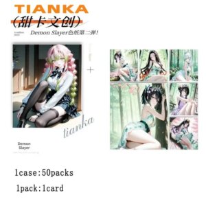 New Demon Slayer Collection Cards Wave 2 High-Transparency Diamond-Grade Acrylic Rare Anime Playing Game Cards Kid Gift