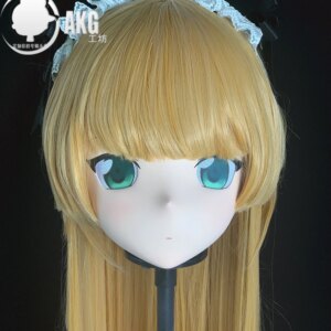 Customize Character Female/Girl Resin Kig Full Head With Lock Anime Cosplay Japanese Anime Kigurumi Mask