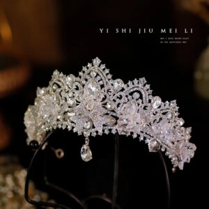 Crown Bridal Headdress Main Wedding Dress Wedding Birthday Luxury Elegant Japanese and Korean New Simple Splendid