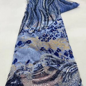 2025 Latest Hot Sale New High-End Luxury French Embroidery Groom Lace Fabric African Nigerian With Sequins Fabric For Wedding