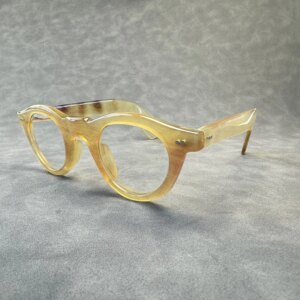 Eyeglass Frames Unique Vintage Cat Eye Handmade Natural Horn Prescription Women’s Man Glasses Frames Optical Lenses Eyeglasses