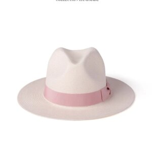 Light luxury super delicate pink grosgrain ribbon hat lady’s