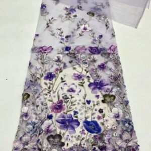 Latest African Tulle Lace 2025 Bridal Fabric High Quality Nigerian French Lace With Sequins Lace For Lace Fabric