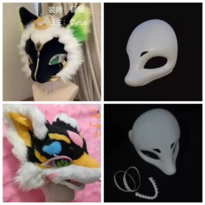 Kemono Fursuit Mask Moving Jaw Dragon Beast Skull Accessories