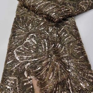 2025 African French Nigerian High End Tulle Lace Fabric With Beads Sequins Mesh for Embroiderg Wedding Party Bride Sewing Dress