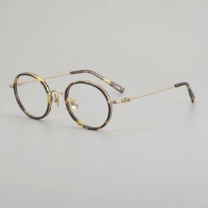 Retro Designer Round Titanium Glasses For Men And Women Luxury Trendy Anti Blue Light Computer Eyeglasses ∣ Myopia & Reading Use