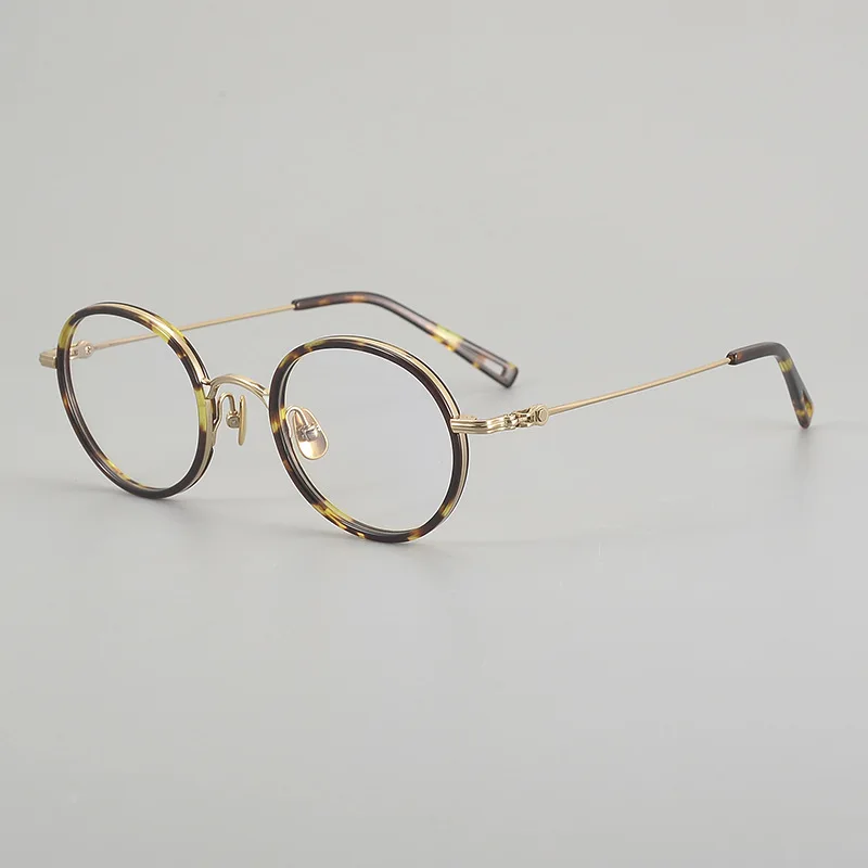 Retro Designer Round Titanium Glasses For Men And Women Luxury Trendy Anti Blue Light Computer Eyeglasses ∣ Myopia & Reading Use