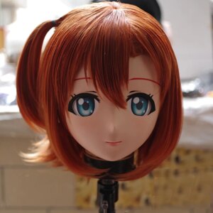 (KM123) Handmade Female Resin Crossdress Pretty Girl 3/4 Head Lolita Doll Mask Japanese Anime Cosplay Kigurumi Mask Crossdresser