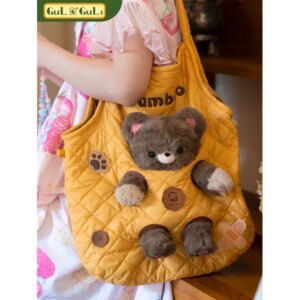 Guli Guli Cute Little Bear Stuffed Bag Backpack Plush Bear Shoulder Bag Lolita Crossbody Bag Female Gift Bags