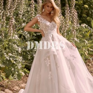 Beach Tulle Boho Wedding Dress 2024 Elegant Sleeveless A-Line Dress SexyV-neck Floor Length Gowns Vestidos De Novia