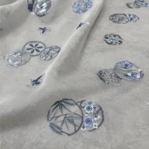 Heavy industry silk Eugene satin jacquard embroidery fabric high-end custom-made cheongsam