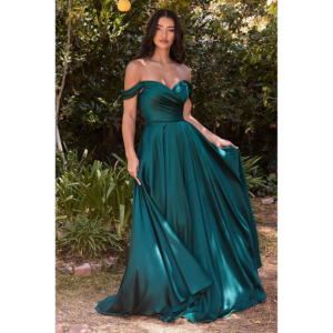 QueensLove Bridesmaid Dresses Satin Off Shoulder Prom Dress with Split A-Line Wedding Guest Dress Evening Formal Gowns Customize