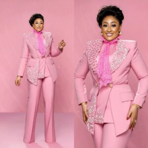 Luxury Wedding Women Suit Set Blazer Straight Pants 2 Pieces Crystal Satin Coat Formal Prom Dress Custom Made Outfit