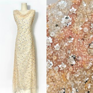 2025 Luxury Nigerian African Beaded Lace Fabric High Quality Sequins Embroidery African French Lace Fabric For Sewing Dresses