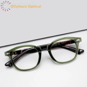OLLYMURS Optical Glasses Frames For Men Women Retro Eyeglasses Acetate Eyewear Frames Can Be Matched With Prescription Lenses 30