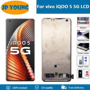 Original AMOLED 6.56″For vivo iQOO 5 5G LCD Display Touch Screen Digitizer Assembly With Frame For iqoo 5 5g V2024A LCD Screen