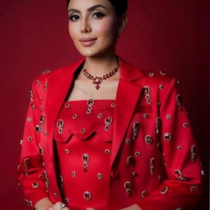 Luxury Red Crystals Women Suit Set 2 Piece Blazer+Camisole Long Skirt Formal Office Lady Jacket Wedding Prom Coat Customized