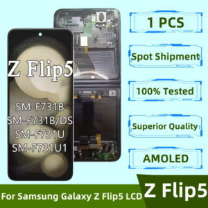 6.7″ AMOLED For Samsung Z Flip5 5G LCD With Frame Display Touch Screen Assembly For Z Flip 5 F731 SM-F731B SM-F731U Replacement