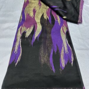 Purple Latest Nigerian Laces Fabric 2025 Luxury 5 Yards African Jacquard Brocade Lace Fabric for Sewing Family Prom Dresses