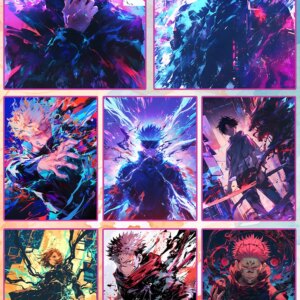 Xiyan Jujutsu Kaisen A6 Acrylic Colored Paper JJK Anime Satoru Gojo Zenin Maki Flash Quality Cards Kids Birthday Gifts