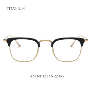 Titanium Eyebrow Frame Glasses Retro Unisex – Anti Blue Light Computer Eyewear for Reading & Myopia, Trendy Designer Eyeglasses