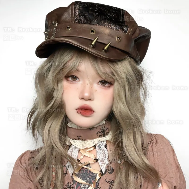 Subculture Steampunk rivet octagon painter Beret