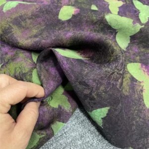 New product Purple tie-dyed flower silk twisted red gauze fabric dress half skirt cheongsam halter