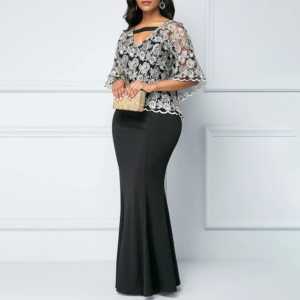 Elegant Long Sleeves Lace Mother Of The Bride Dresses Mermaid V Neck Wedding Guest Dress Floor Length Plus Size Evening Gowns