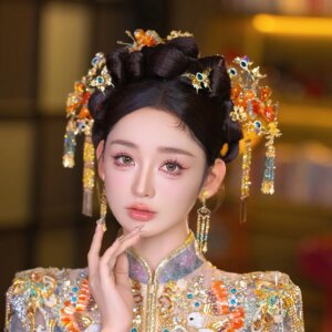 Xiuhe Headdress Heavy Industry Bridal Headdress Chinese Xiuhe Suit Headdress Wedding Gown Headdress Han Clothing Accessories