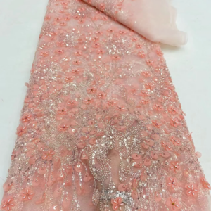 Latest African Sequins Beads Lace Fabric 2025 High Quality Lace Material French Nigerian Lace Fabrics Women Party Sewing