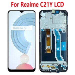 6.5” Original For Realme C21Y LCD Display Touch Screen Digitizer Assembly For Realme C21Y LCD With Frame RMX3261, RMX3263