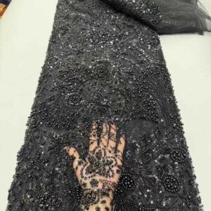 Luxurious Lace Fabric for Sewing, African Beaded Groom Embroidery, Nigerian and French Sequins, High Quality