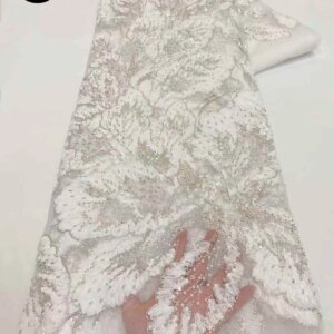African Beaded Tulle Lace Fabrics With Sequins Lace Fabric 5 Yards High Quality 2025 French Mesh Lace Net For Sewing Dress