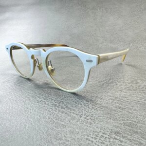 Eyeglass Frames Unique Vintage Retro Handmade White Horn Prescription Man Women’s Glasses Frames Optical Lenses Eyeglasses