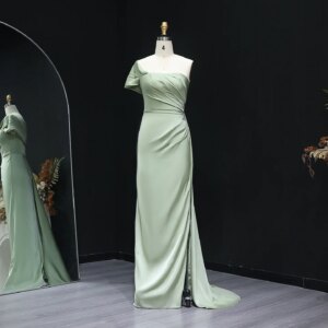 Sharon Said Charming Green One Shoulder Bridesmaid Dress Long Weeding Guest BS004 Customized