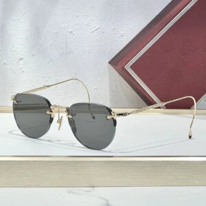 FAIRBANK Rimless Metal UV400 Protection Sunglasses With Case Handmade Men Women Vintage Retro Prescription Lens