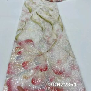 Light Luxury Dignified Elegance New Style Quality Fabric Handmade Embroidery Net Lace With Beads For Making Women Wedding Dress,