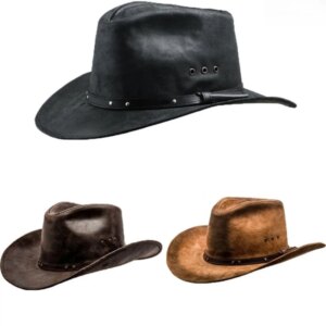 Vintage brown anti-pure cowhide hard top cowboy hat handmade