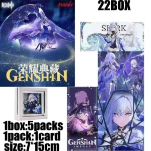 Genshin Impact Collection Refrigerator Stickers Booster Box Case Rare Anime Playing Game Gifts