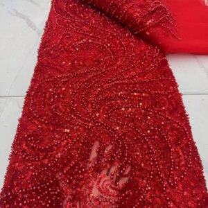 African Lace Fabric 2025 Sequins Beaded Embroidery Groom Nigerian Bridal High Quality French Lace Fabric For Wedding Dress