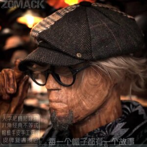 Handmade Amekaji Retro Octagonal Cap Female Beret Newsboy Men’s Peaked Houndstooth Yupi European Station Fashion
