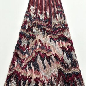 Fashion African Luxury Beaded Tulle Lace Fabric French Handmade Sequins Embroidery Lace Fabric For Women Christmas Party Dresses